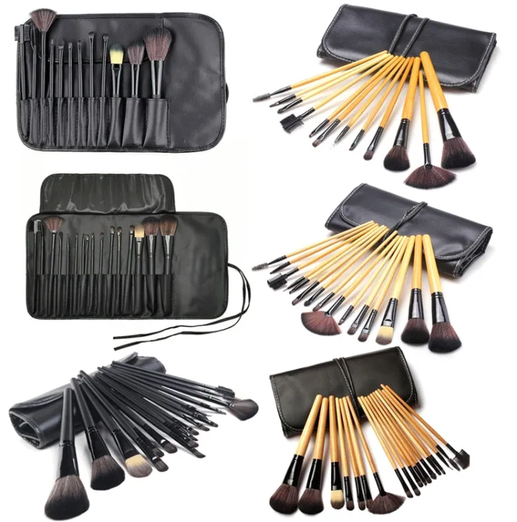 15 PCS / Set Wood Color Makeup Brush Set Loose Powder Brush Makeup Tool
