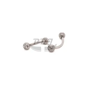 16G Eyebrow Jeweled, 4mm Ball-316L S. Steel