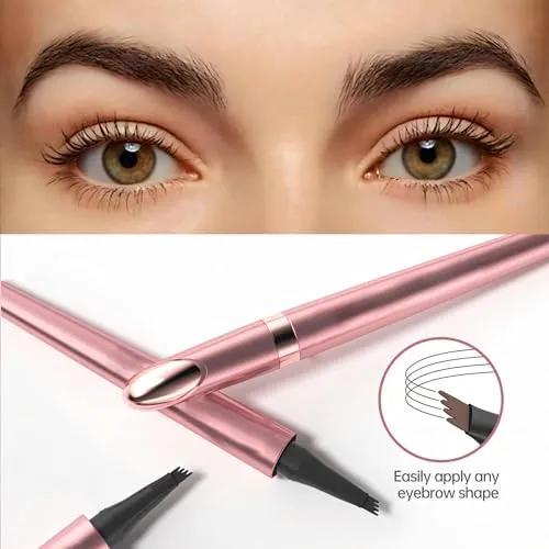 1PCS 2024 Upgraded Magic Eyebrow Pencil - 3D Waterproof Long-Lasting Microblading Eyebrow Pen - Natural Fine Stroke for Women (Dark Brown)