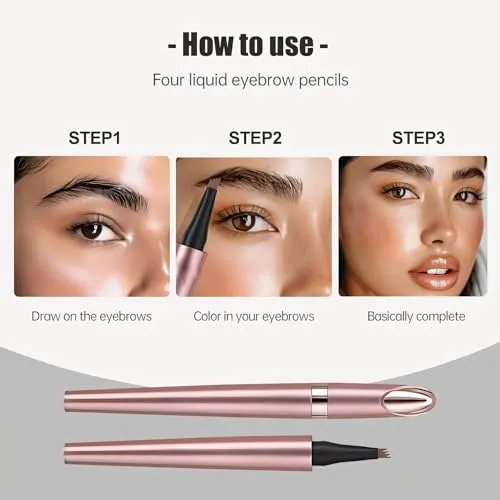 1PCS 2024 Upgraded Magic Eyebrow Pencil - 3D Waterproof Long-Lasting Microblading Eyebrow Pen - Natural Fine Stroke for Women (Dark Brown)