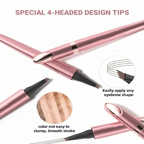 1PCS 2024 Upgraded Magic Eyebrow Pencil - 3D Waterproof Long-Lasting Microblading Eyebrow Pen - Natural Fine Stroke for Women (Dark Brown)