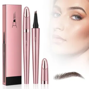 1PCS 2024 Upgraded Magic Eyebrow Pencil - 3D Waterproof Long-Lasting Microblading Eyebrow Pen - Natural Fine Stroke for Women (Dark Brown)