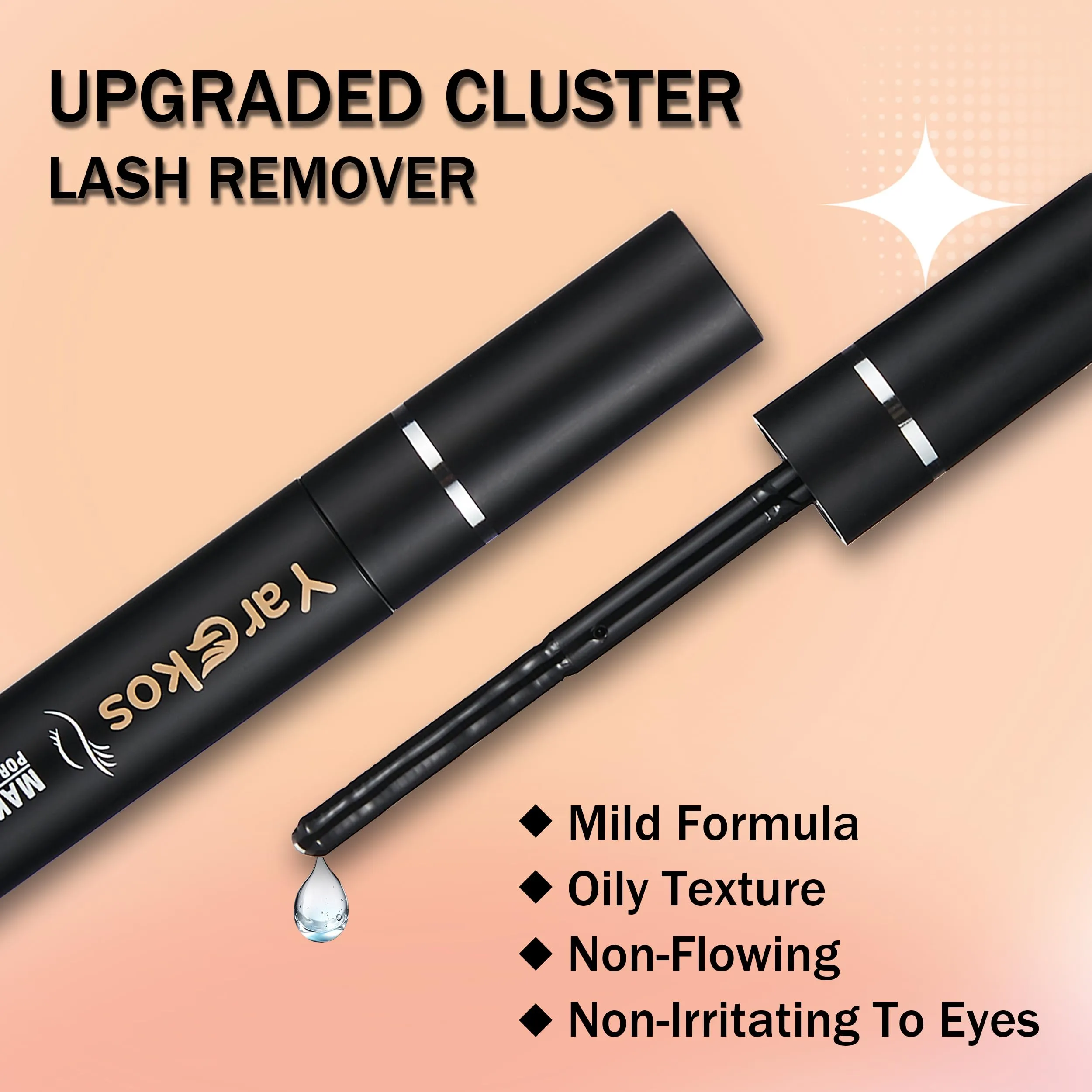 2-in-1 Lash Bond and Seal, Eye Lashes Glue Remover, False Eyelash Adhesive for Individual DIY Cluster Extension, Waterproof Strong Hold Fast Removal, 2Pcs Lash Glue Set for Beginner Salon Home, Black