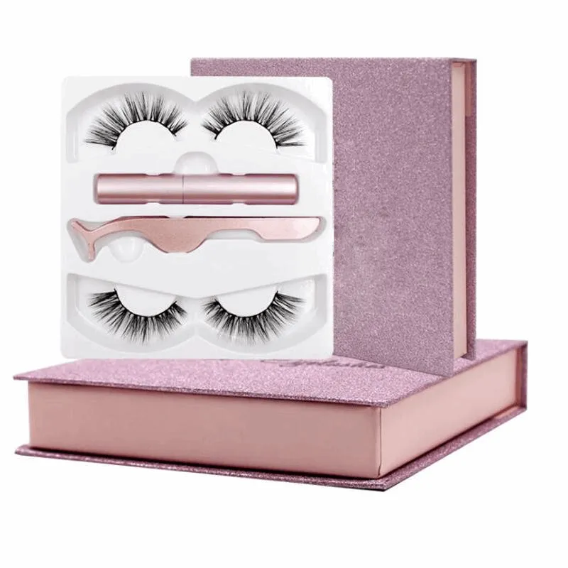 2 Pair of Lashes with Eyeliner & Tweezer Kit (Day & Night Starter Kit)