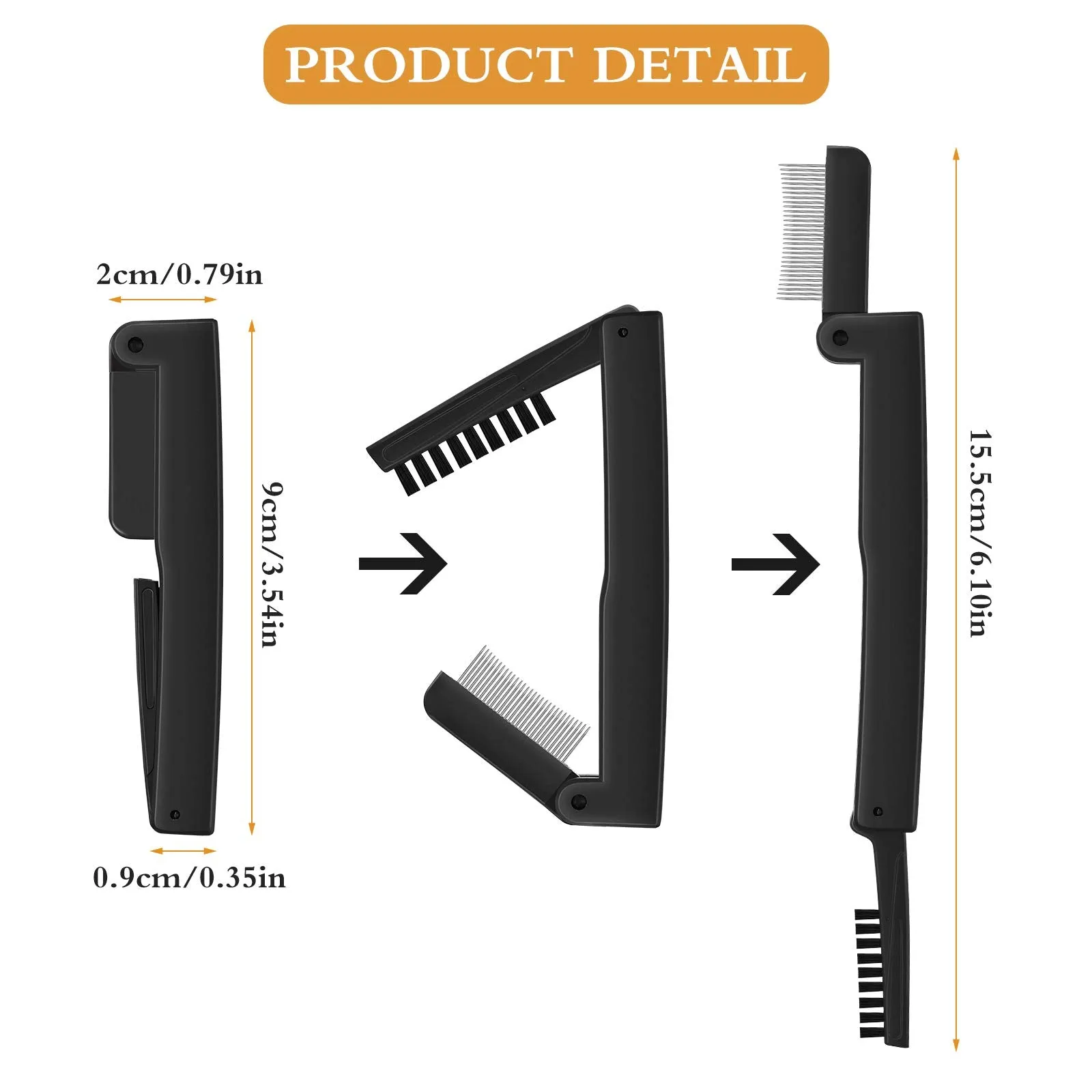 2 Pieces Eyelash Comb Curlers Folding Eyelash Brush Eyebrow Comb Brushes Mascara Comb Applicator Lash Grooming Brush Tool Women Beauty Makeup Tool for Shaping Lash and Brow