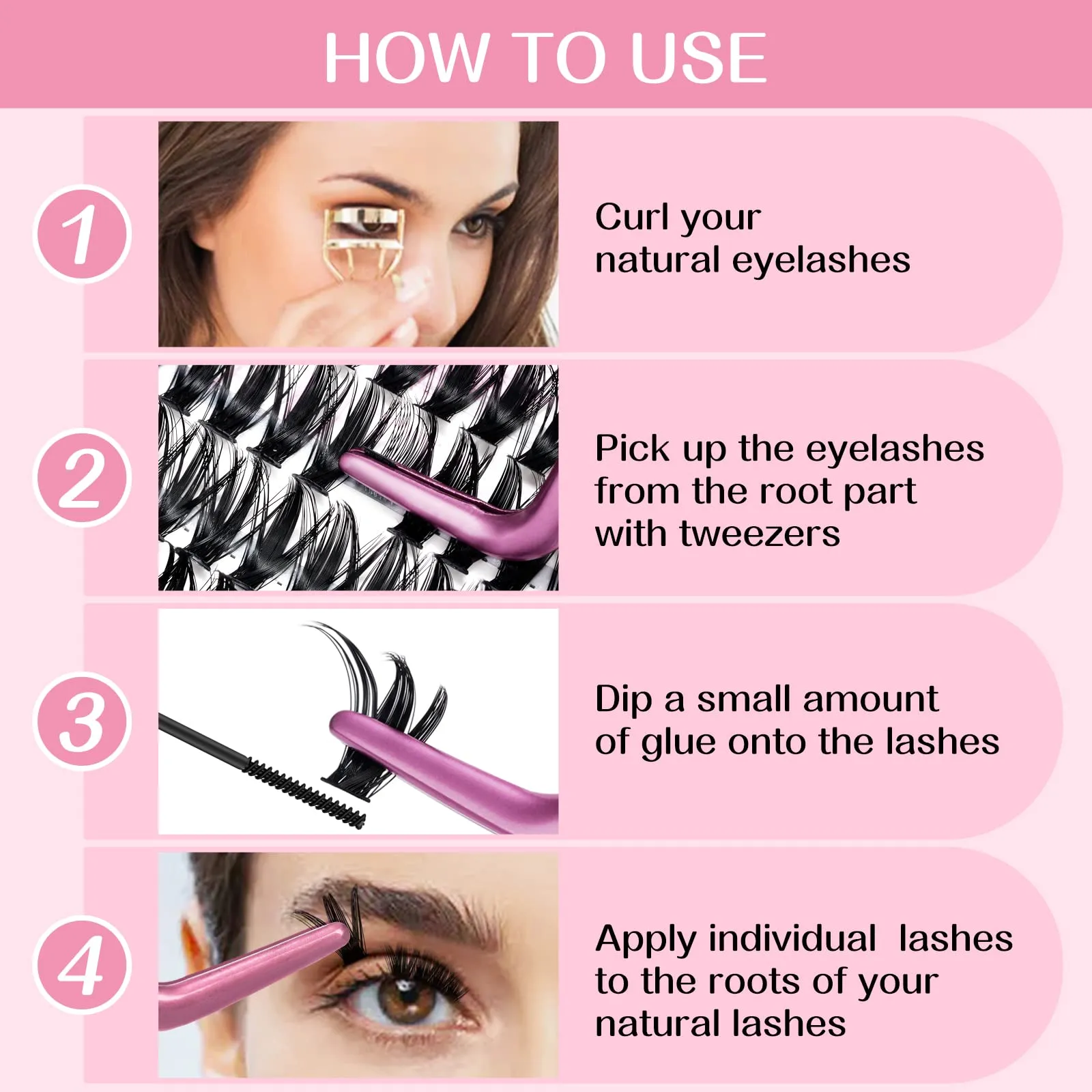 280 Pcs Individual Lashes 50D-C-0.07-16 Cluster Lashes C D Curl Wispy Lashes Bottom Lashes DIY Lashes At Home（50D-C-0.07-16）