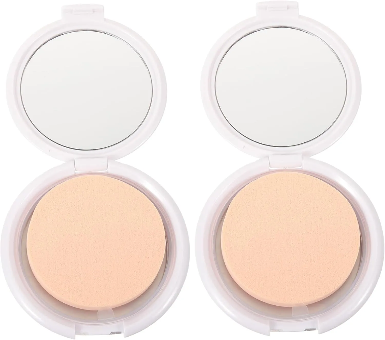 2pcs Portable Makeup Powder Container Empty Cushion Foundation Case with Powder Puff for Compact Makeup Travel-friendly Design Material for Cream Foundation