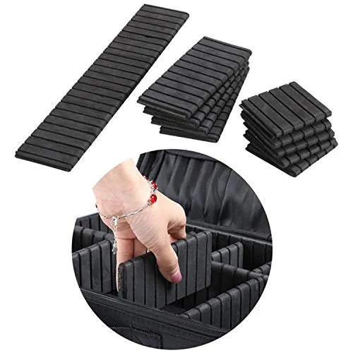 3 Layers Large Capacity Makeup Case with Adjustable Compartment (Black)