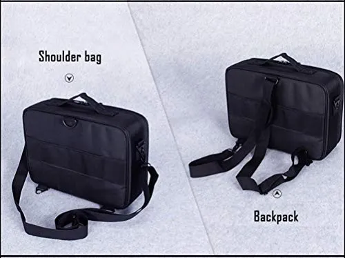 3 Layers Large Capacity Makeup Case with Adjustable Compartment (Black)