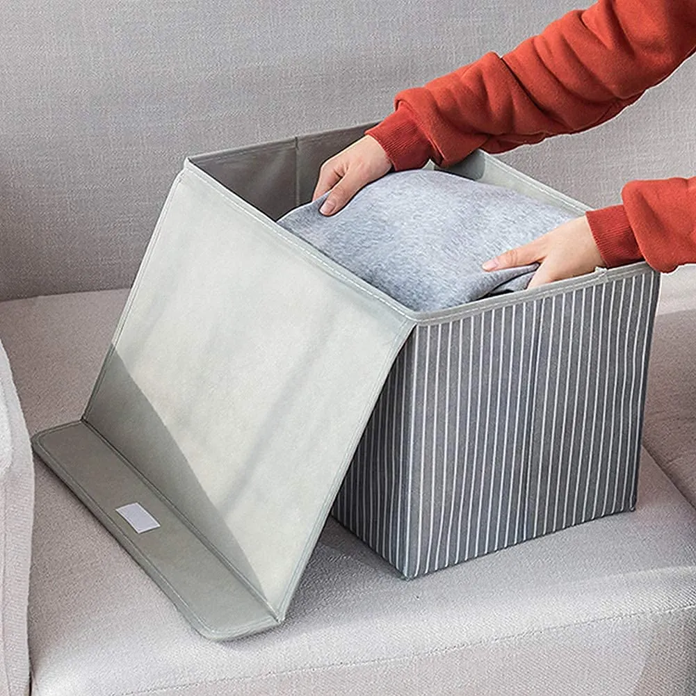 3 Pack Foldable Storage Bin with Lid and Handle
