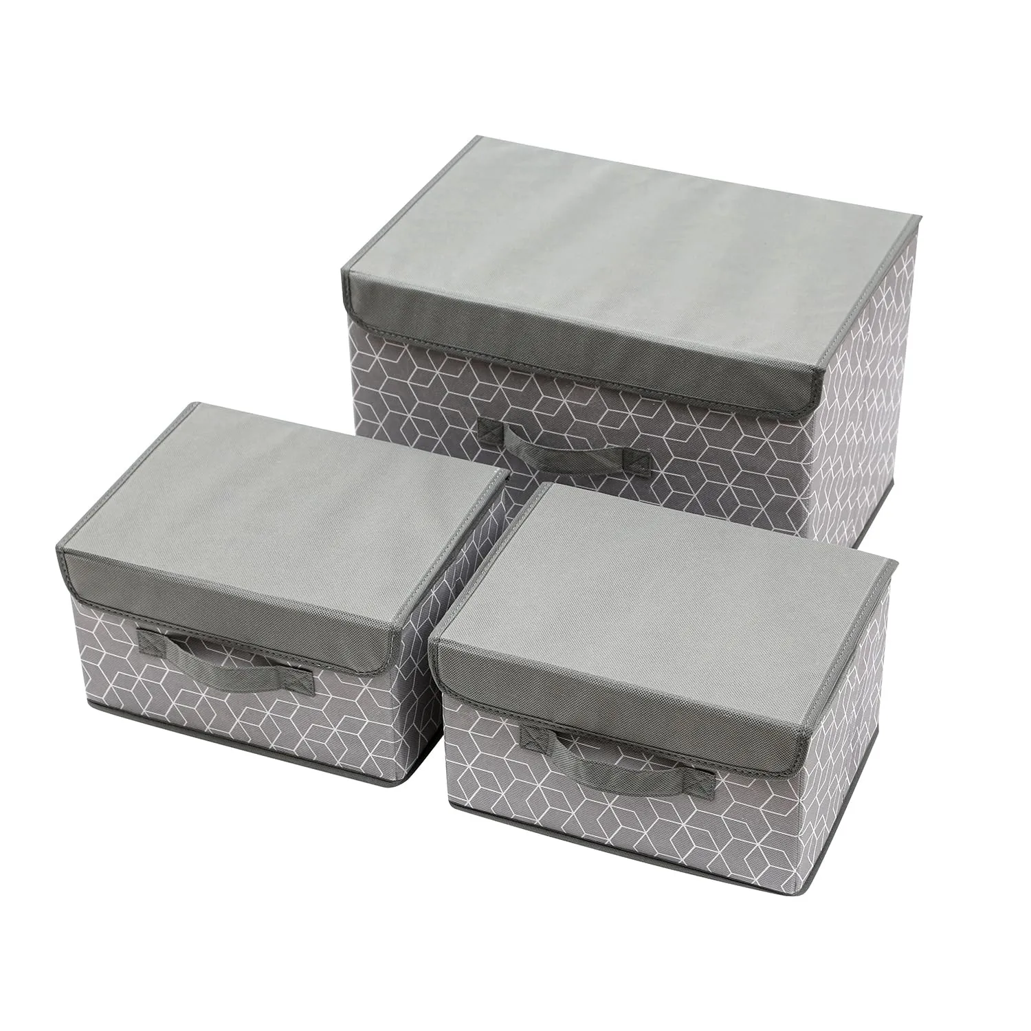 3 Pack Foldable Storage Bin with Lid and Handle