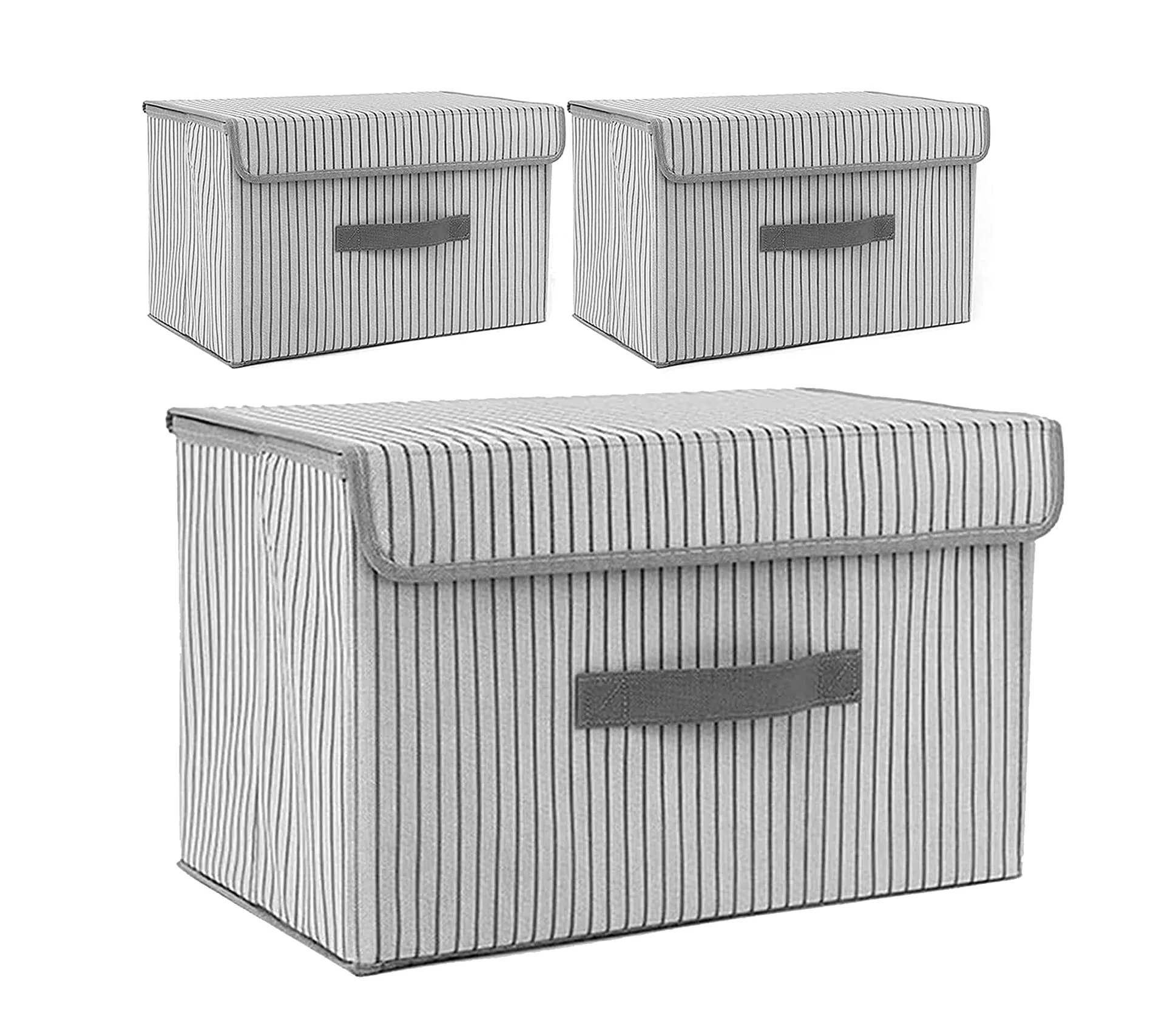 3 Pack Foldable Storage Bin with Lid and Handle