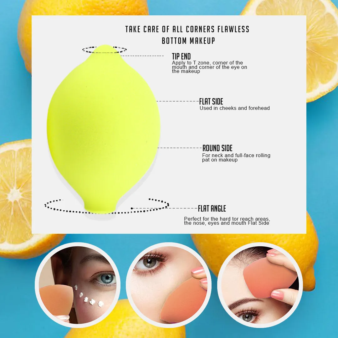 3 PCS Fruit Shaped Makeup Sponge (Lemon Shaped)