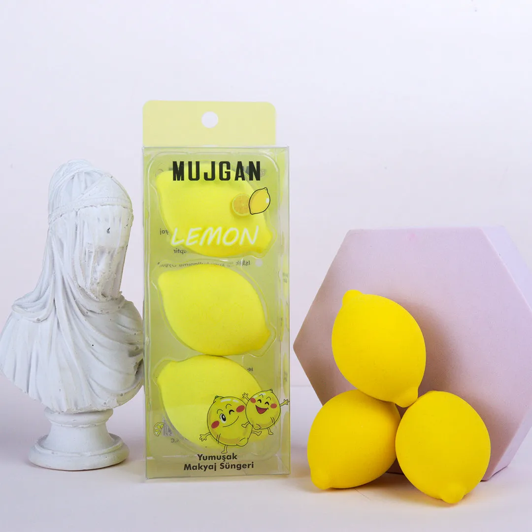 3 PCS Fruit Shaped Makeup Sponge (Lemon Shaped)