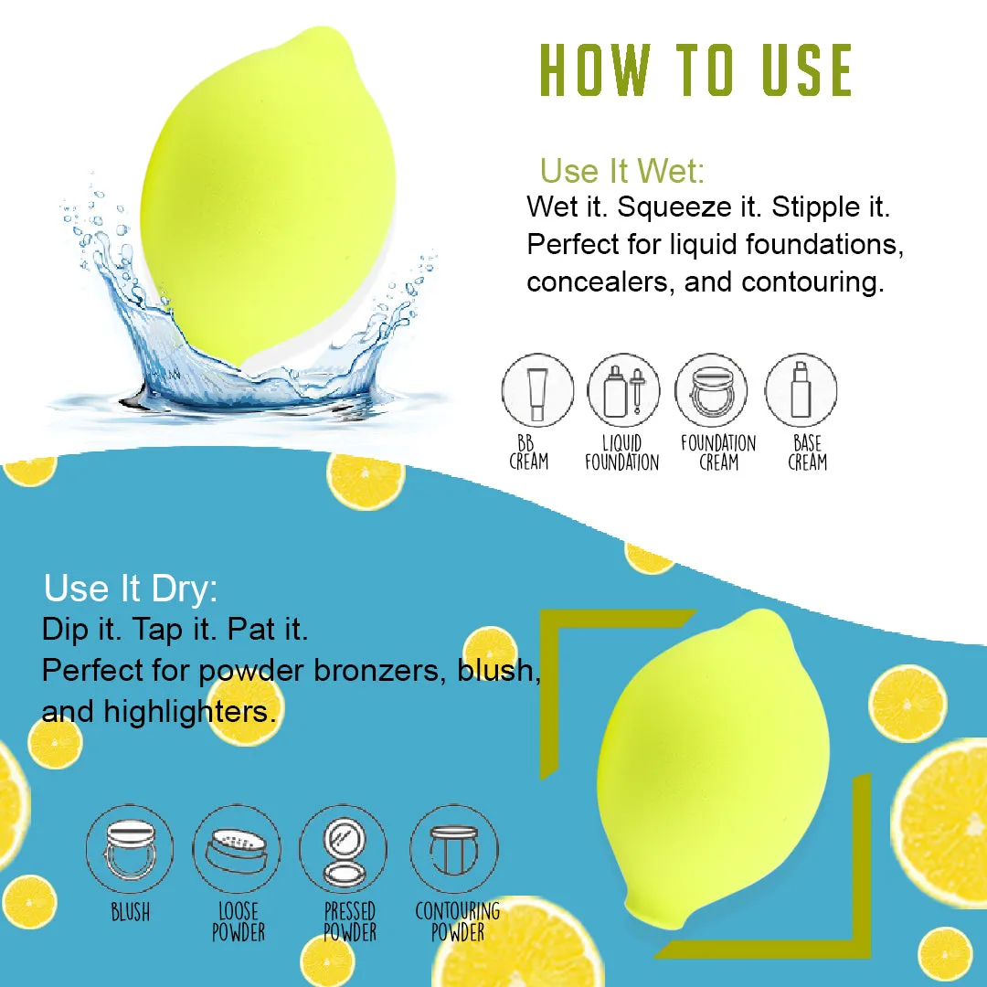 3 PCS Fruit Shaped Makeup Sponge (Lemon Shaped)