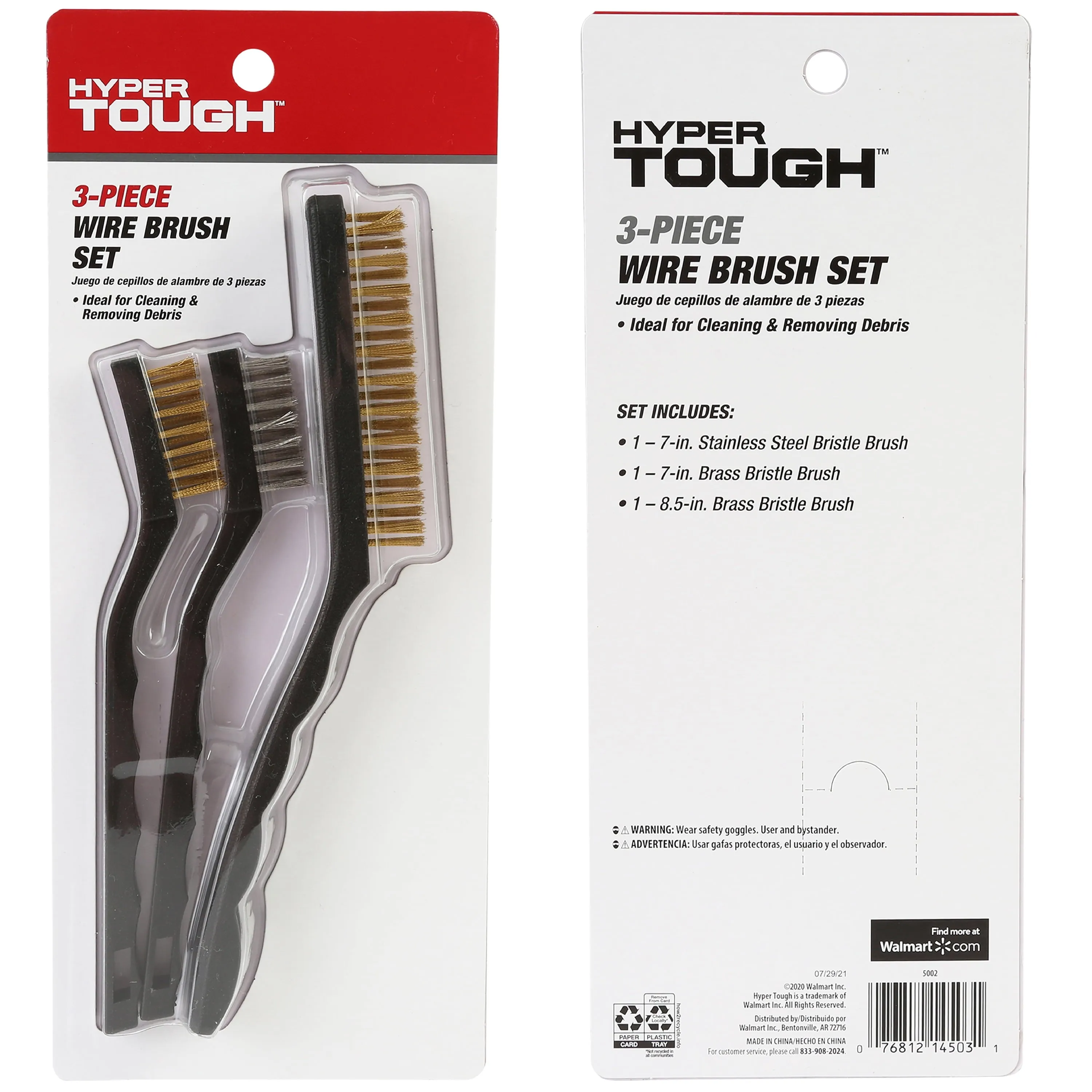 3-Piece Wire Utility Brush Set for Utility Cleaning Brass and Stainless Steel