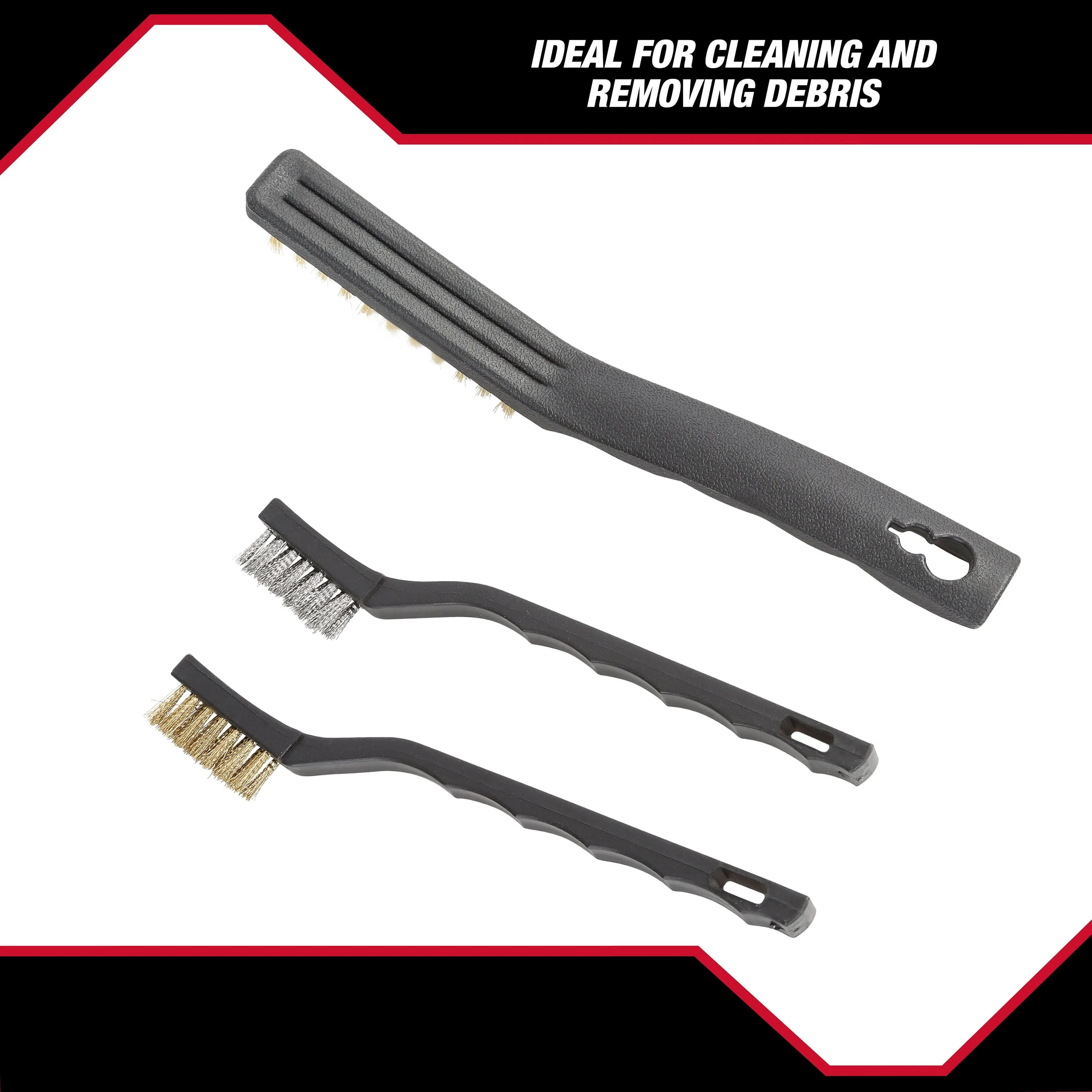 3-Piece Wire Utility Brush Set for Utility Cleaning Brass and Stainless Steel