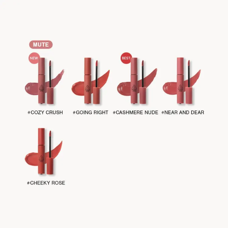 3CE Velvet Lip Tint (23 colors); 0.14oz / 4g