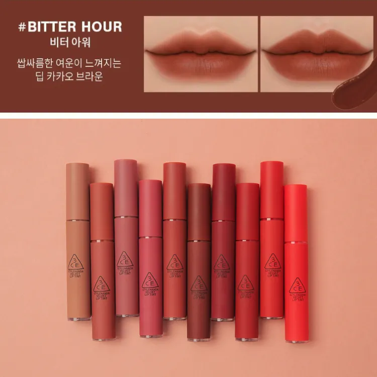 3CE Velvet Lip Tint (23 colors); 0.14oz / 4g
