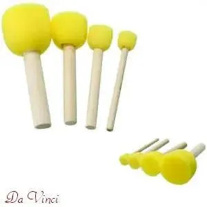 4 pce round paint Stencil foam brush