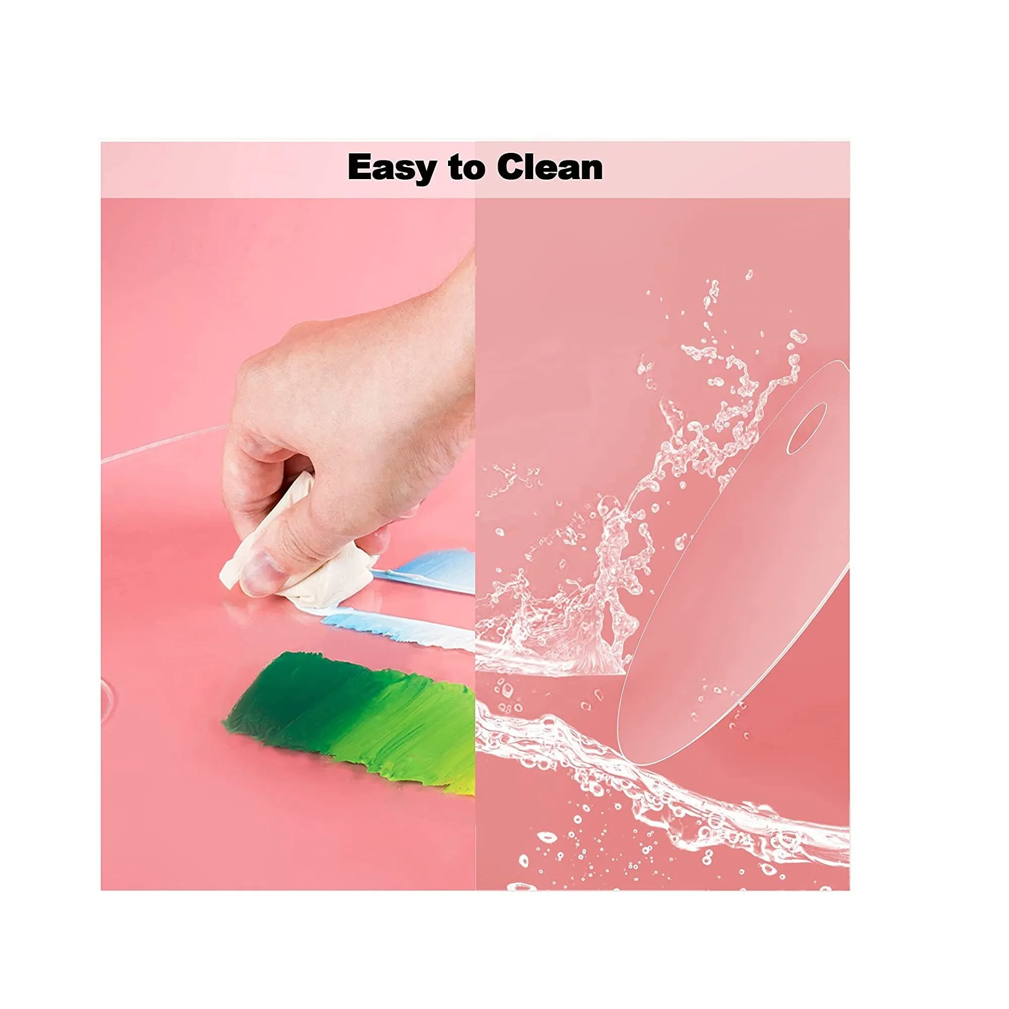 4 Pieces Paint Pallet Clear Premium Acrylic Paint Palette | Easy Clean Transparent Non-Stick Upgrade Paint Tray Palette