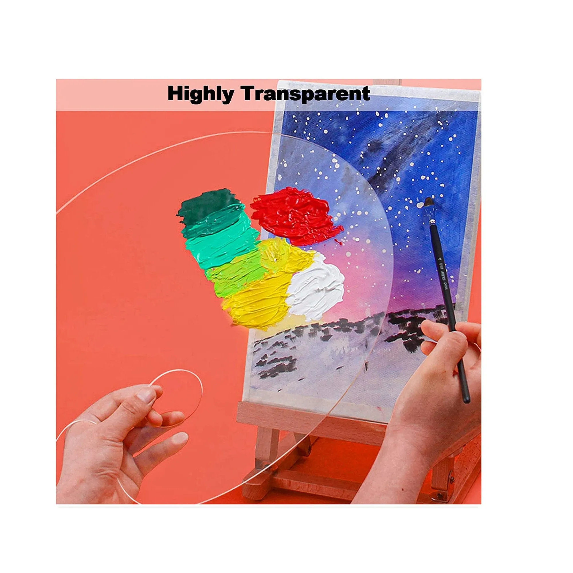 4 Pieces Paint Pallet Clear Premium Acrylic Paint Palette | Easy Clean Transparent Non-Stick Upgrade Paint Tray Palette