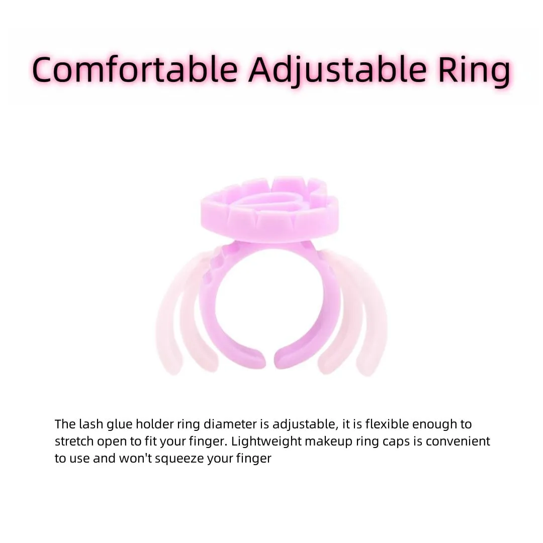400 Pieces Glue Cups, Glue Rings for Eyelash Extensions, Lash Extension Glue Ring, Disposable Eyelash Glue Holder Rings, Heart Shape Pink and White (Heart &Pink)