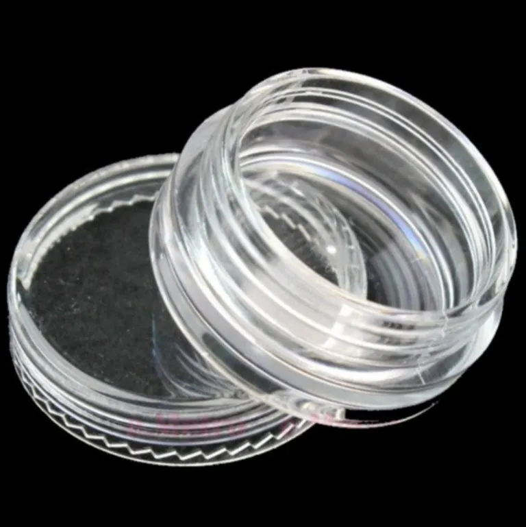 5ml Round Clear Pots   Lids