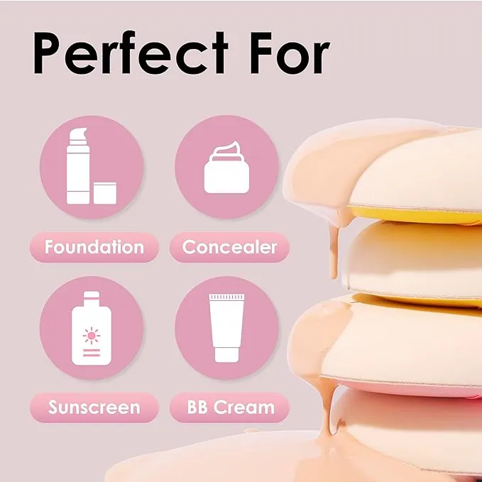 5Pcs Pale Pink Makeup Sponge For Foundation Concealer And Powder, Latex free Blender Sponge For Natural And Easy Makeup Soft Long-lasting And Beginner-friendly, Medium