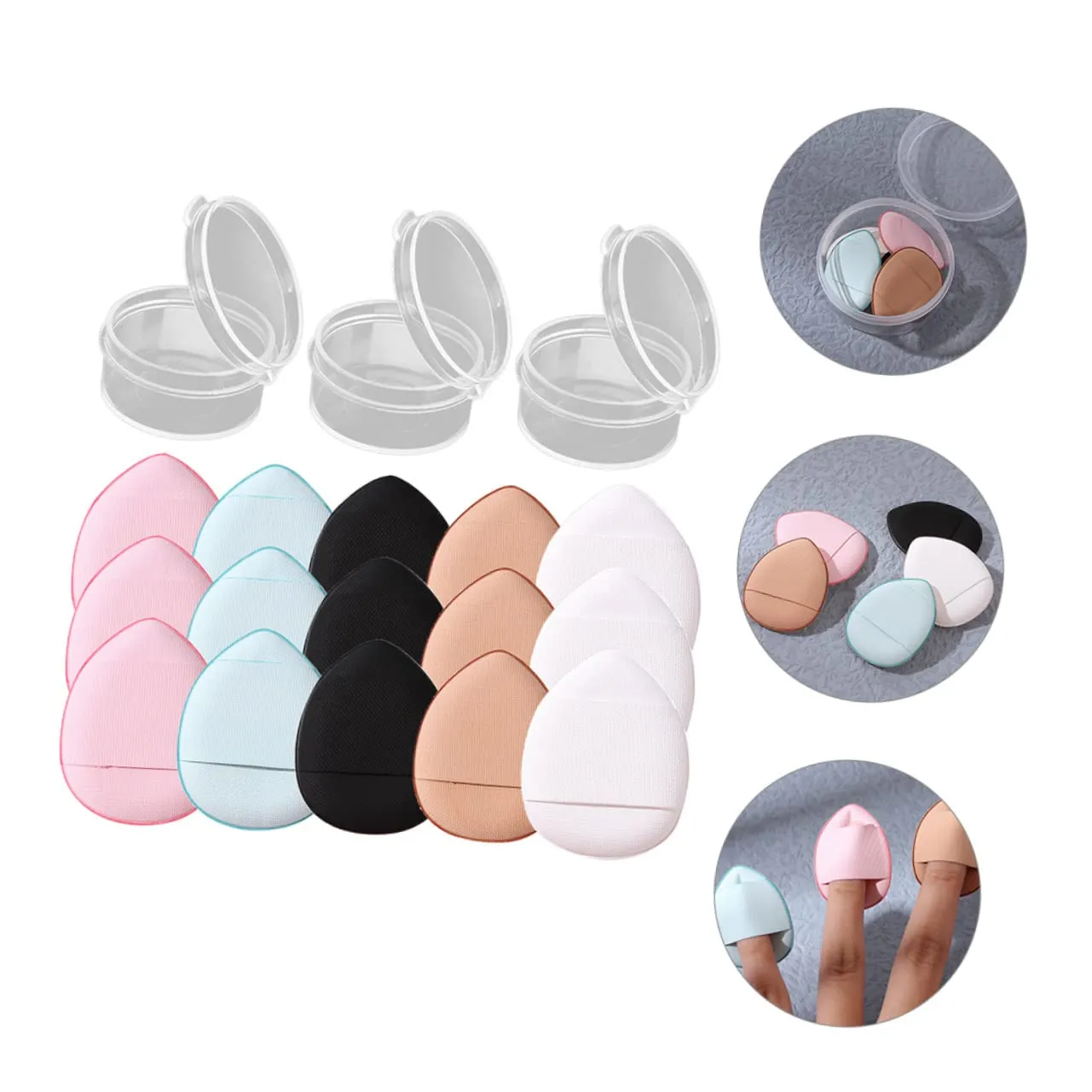 5sets Loose Powder Puff for Women Makeup Powder Puff Makeup Sponges for Face Mini Daily Care Applicators 15pcs*5