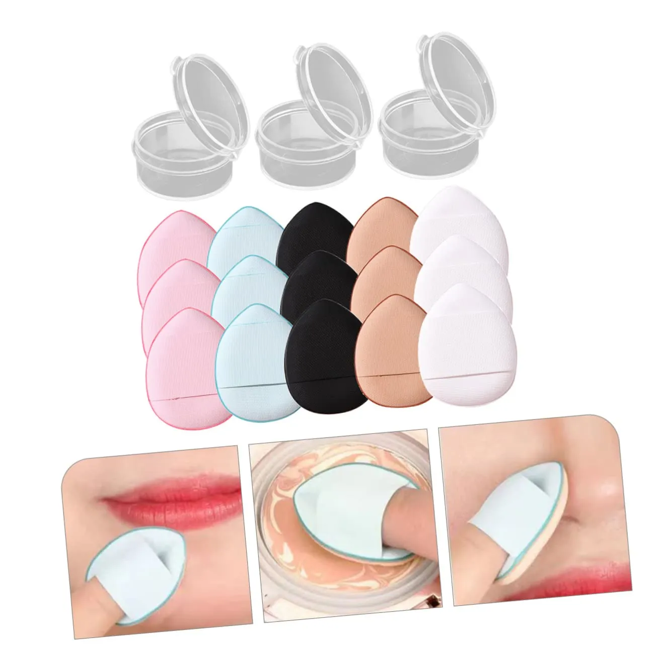 5sets Loose Powder Puff for Women Makeup Powder Puff Makeup Sponges for Face Mini Daily Care Applicators 15pcs*5