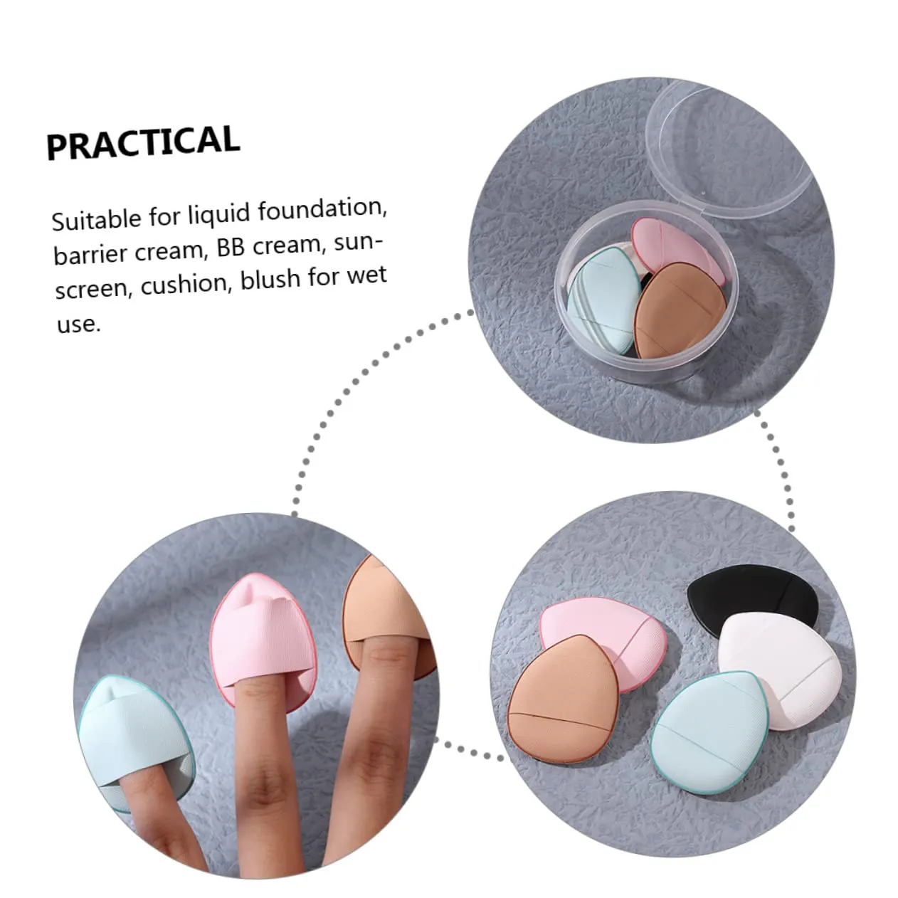 5sets Loose Powder Puff for Women Makeup Powder Puff Makeup Sponges for Face Mini Daily Care Applicators 15pcs*5