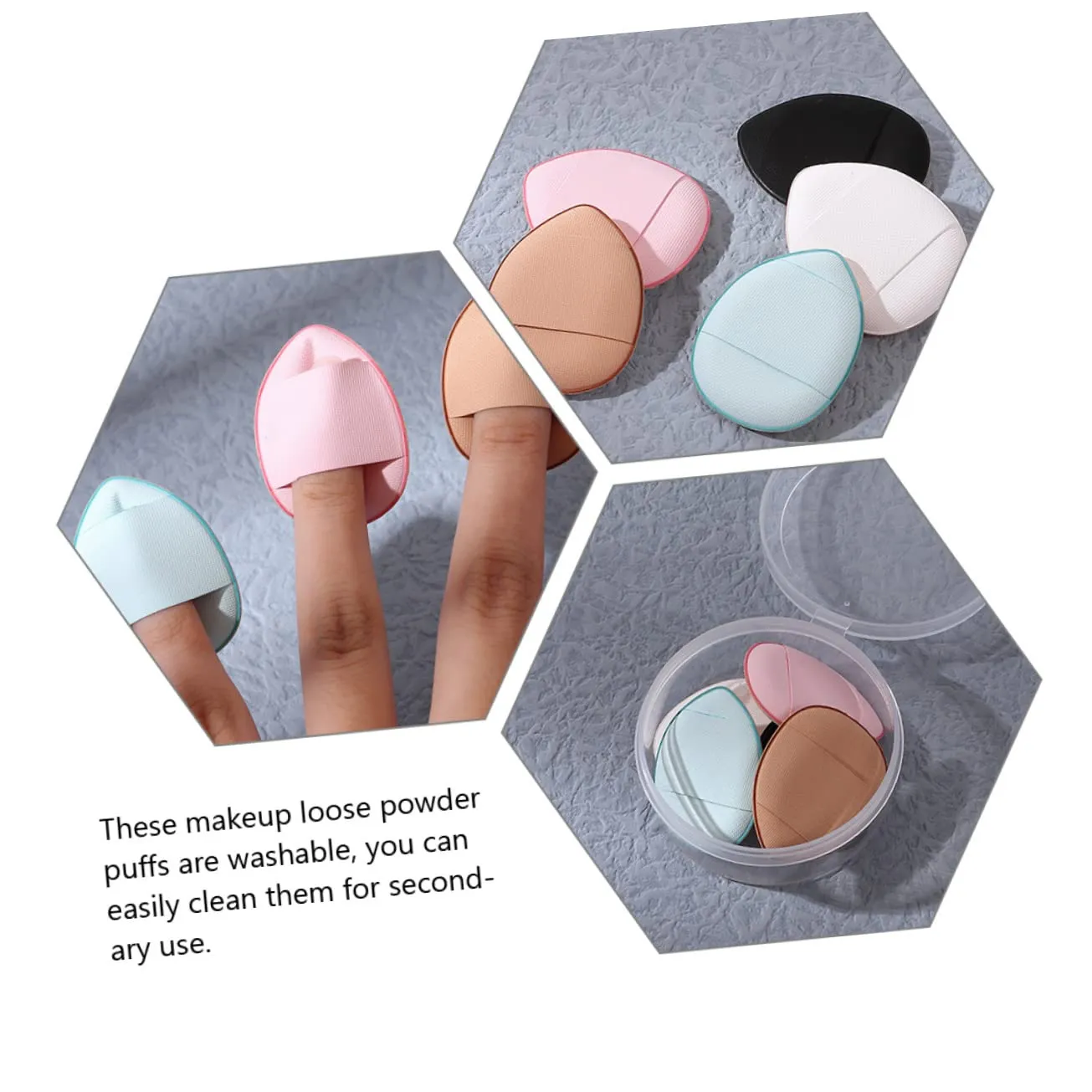 5sets Loose Powder Puff for Women Makeup Powder Puff Makeup Sponges for Face Mini Daily Care Applicators 15pcs*5