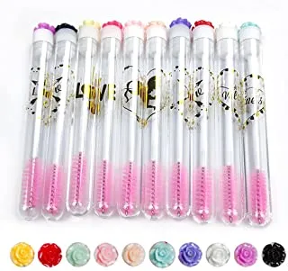 60pcs Mascara Brushes Tube, Include 60pcs Reusable Eyelash Brush Tube and 60pcs Disposable Lash Brushes, Dust-Proof Mascara Sticks Applicators Eyebrow Makeup Brush
