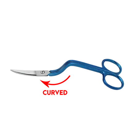 6" True Left Handed Double Curved Machine Embroidery Scissors