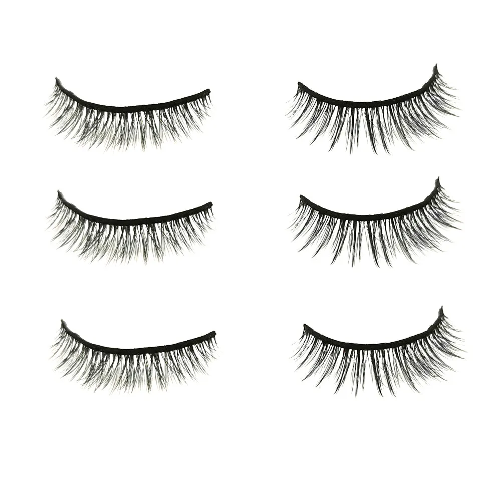 7 Magnets 3 Pairs Magnetic Eyelashes and Eyeliner Kit,1 Pair of Tweezers and Scissors, 4 Cleaning Fluids 01