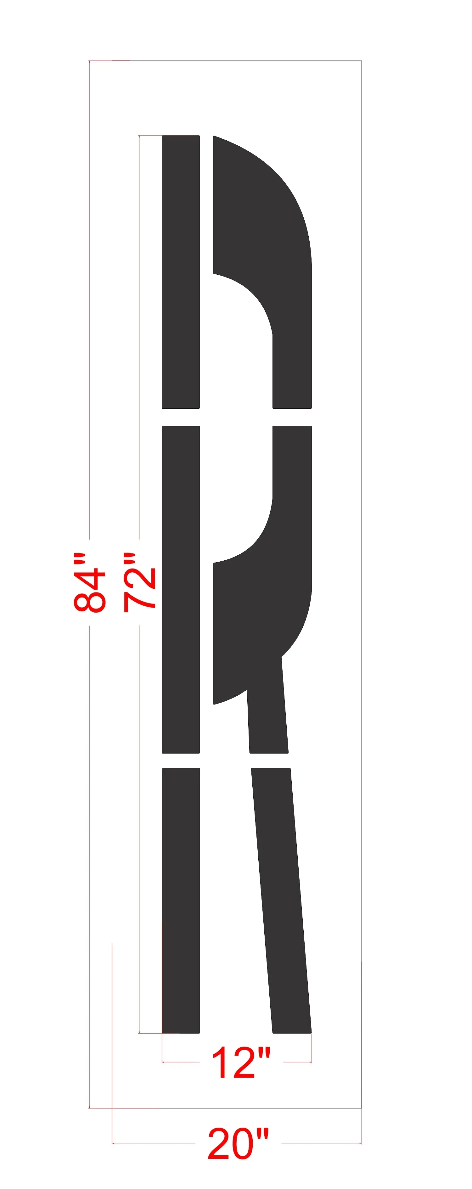 72" Michigan DOT Railroad Crossing Letter Stencil