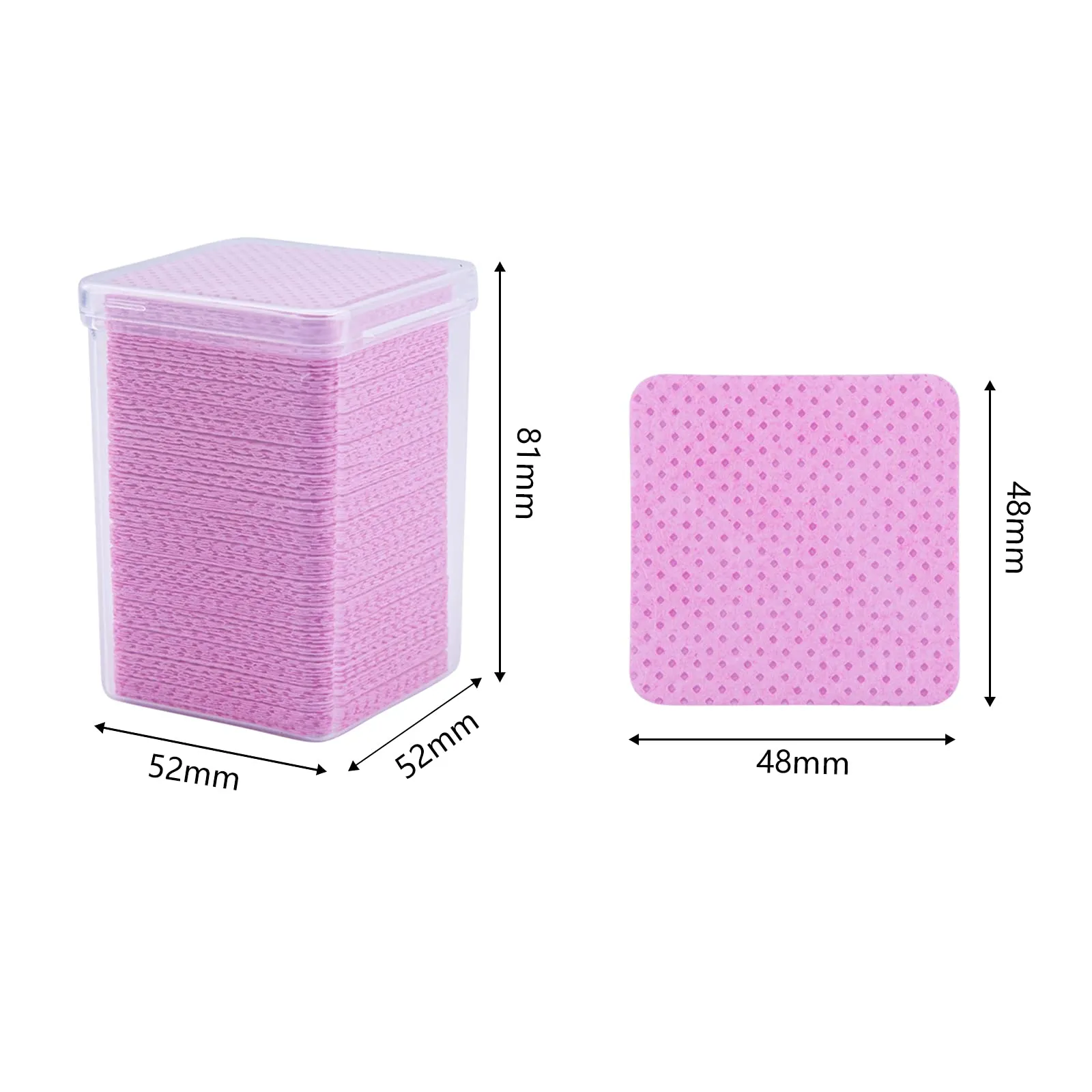 800PCS Lint Free Nail Wipes Removal Tool, Non-Woven Fabric Lash Glue Cleaner Pads for Eyelash Extension Supplies and Nail Polish Removers Pink