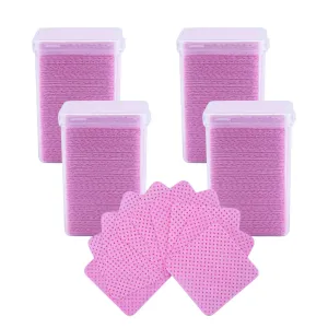 800PCS Lint Free Nail Wipes Removal Tool, Non-Woven Fabric Lash Glue Cleaner Pads for Eyelash Extension Supplies and Nail Polish Removers Pink