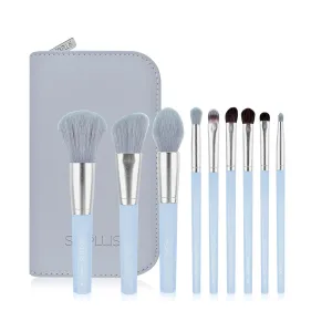 9pcs blue octagonal brush set