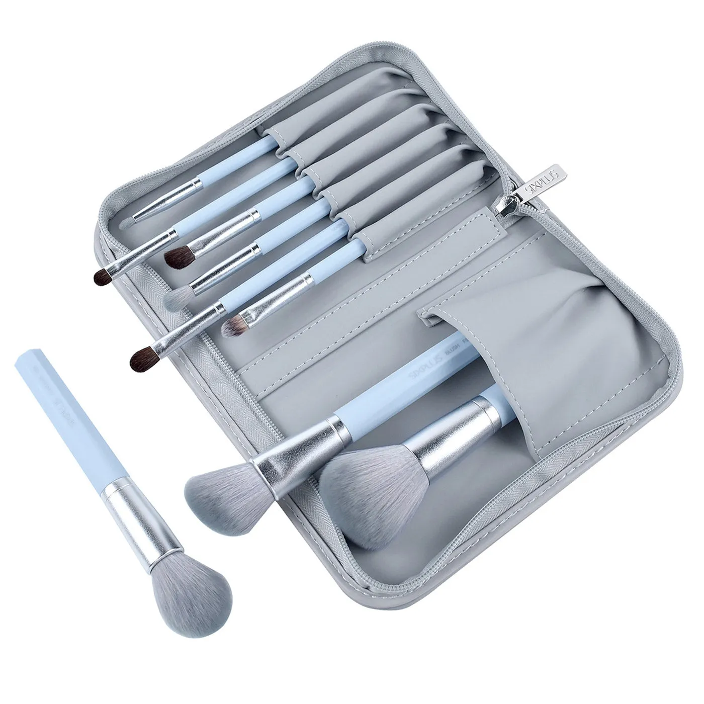 9pcs blue octagonal brush set