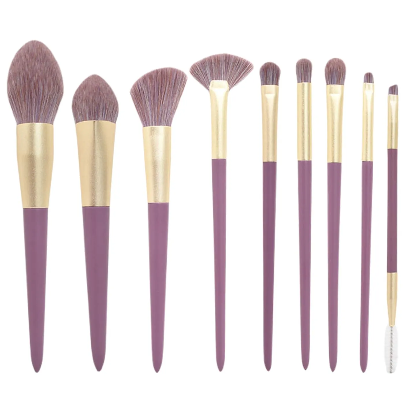 9Pcs Makeup Brush Set Sweet Purple Foundation Brush Eyeshadow Contouring Blush Beauty Set