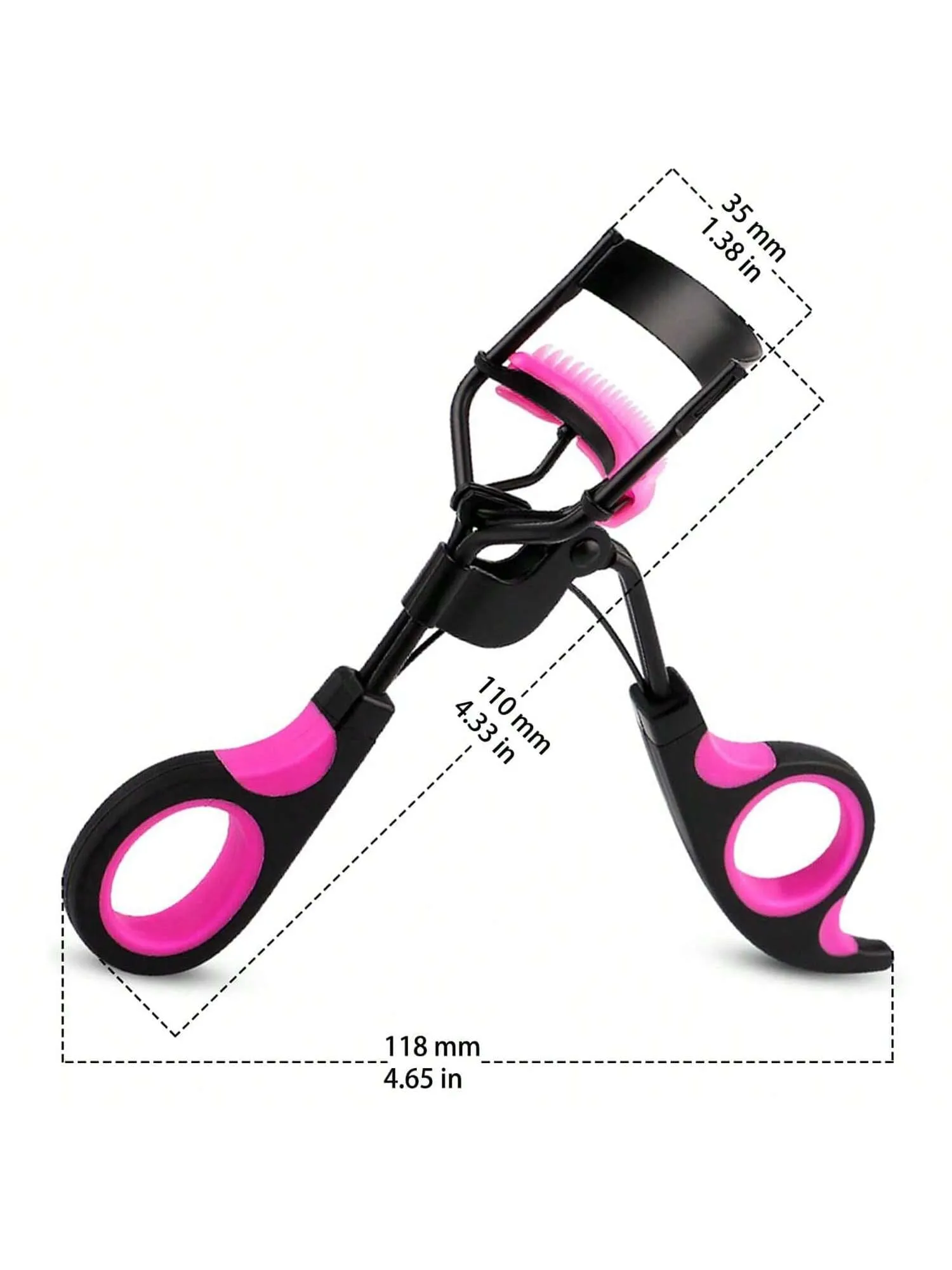 9pcs/Set - Eyelash Curler With Comb Lash Curler With 5 Replacement Refills, 3 Combs, 10 Seconds Curl And Lifted Lashes,Black And Purple