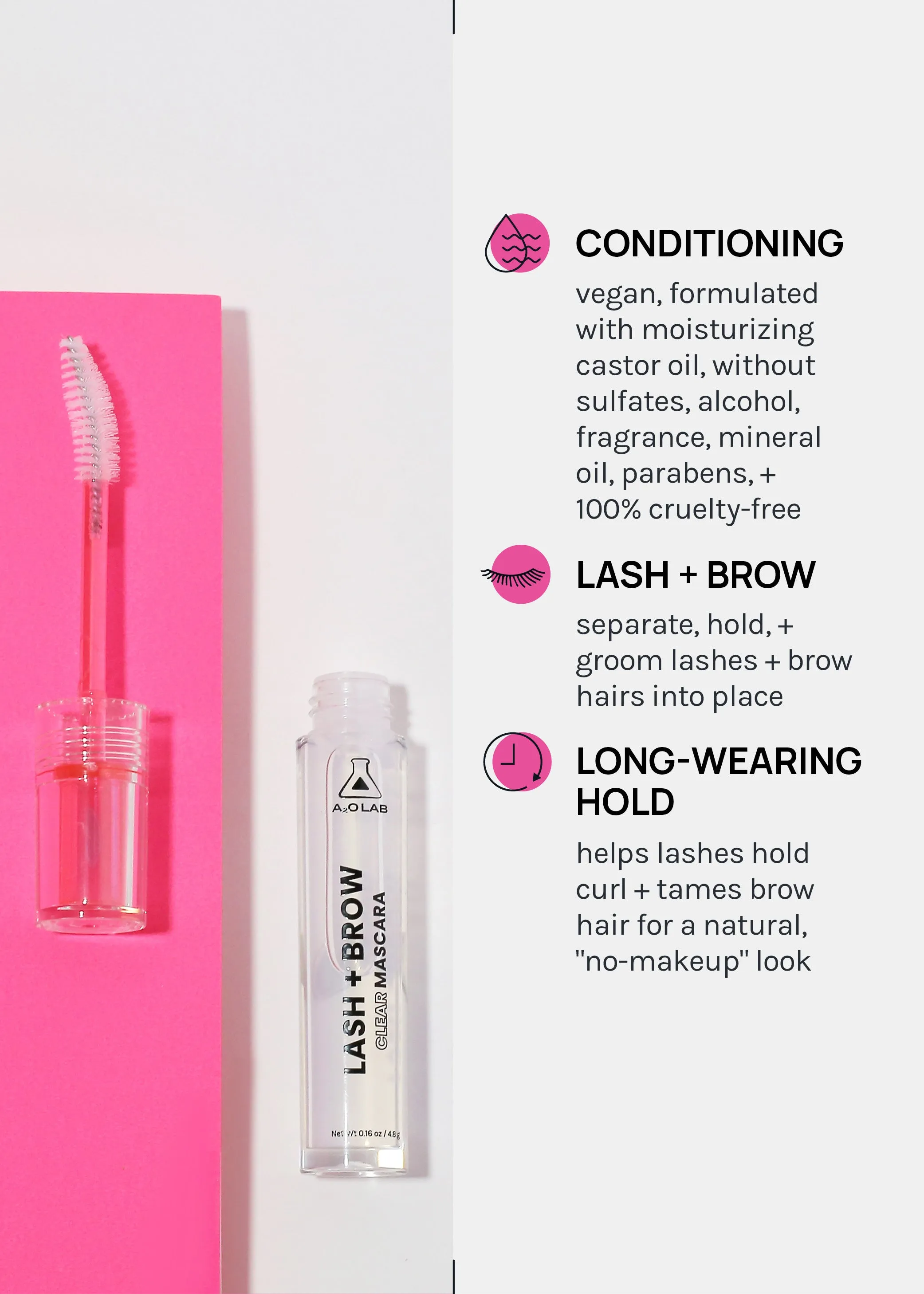 a2o Lab Lash   Brow Clear Mascara