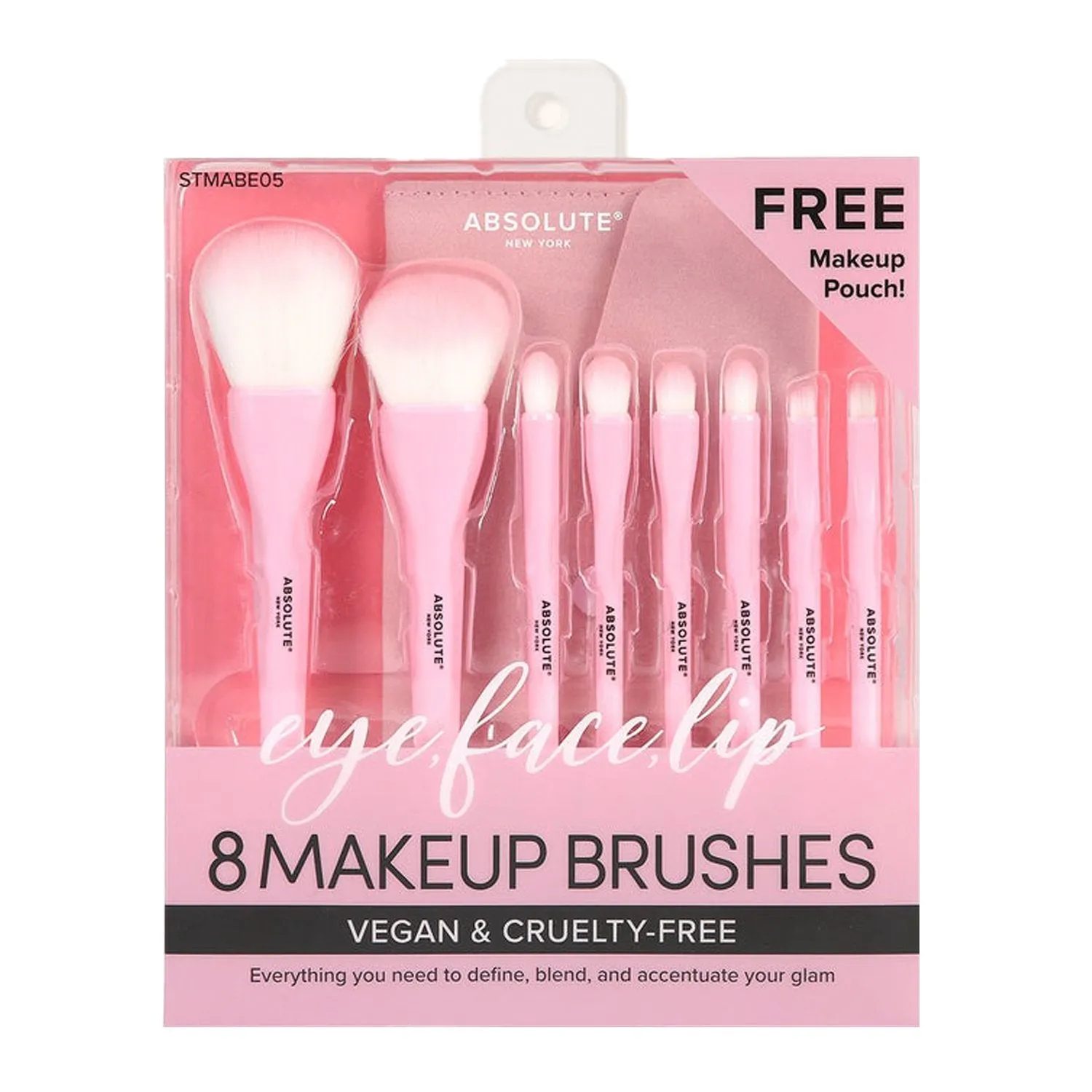 Absolute New York Vegan & Cruelty-Free 8 Makeup Brushes Set