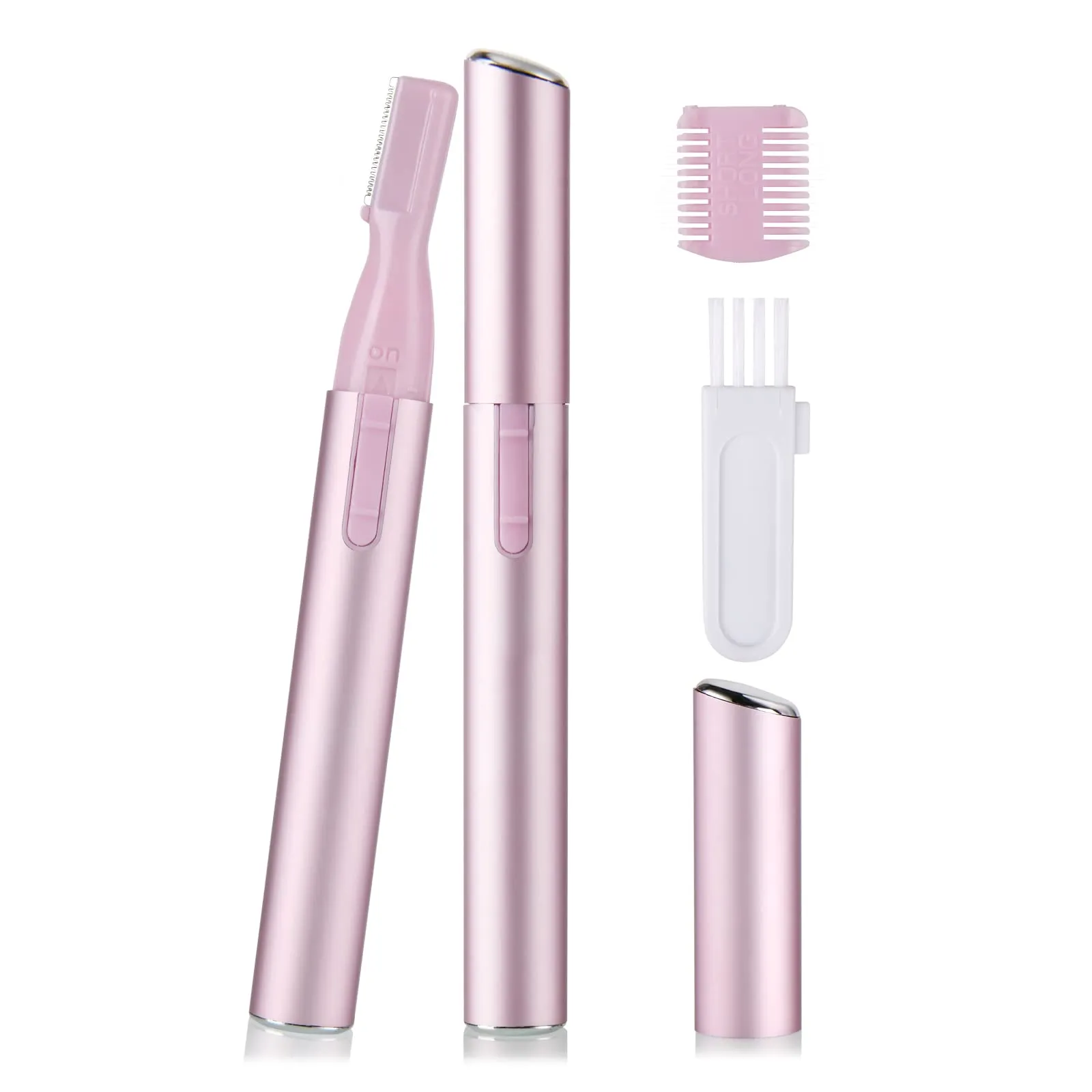ACWOO Eyebrow Hair Removal for Women, Upgraded Mini Portable Eyebrow Trimmer, Painless Face Hair Shaver Electric Eyebrow Razor for Brows Face Cheek Lips Peach Fuzz Pink