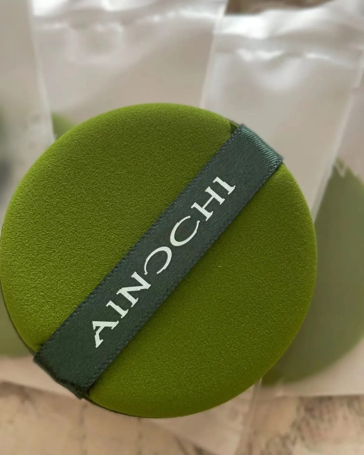 AINOCHI Pure Cotton Powder Puff,for Powder Foundation, with Strap, Blending for Loose