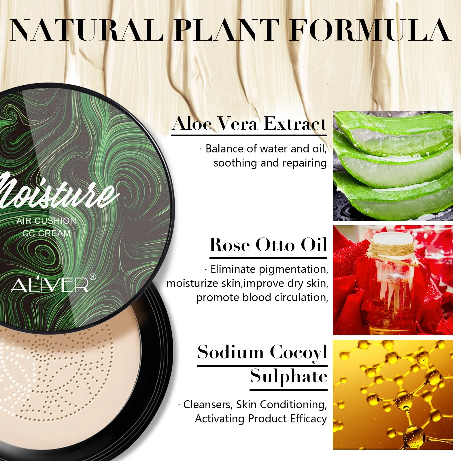 Aliver Mushroom Head Air Cushion CC Cream, BB Cream Foundation