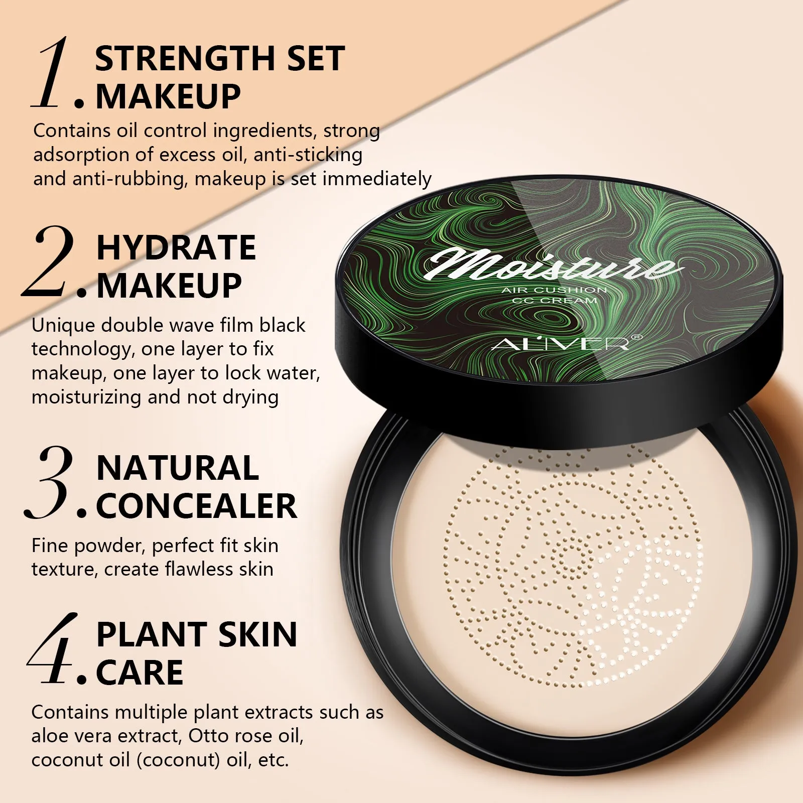 Aliver Mushroom Head Air Cushion CC Cream, BB Cream Foundation