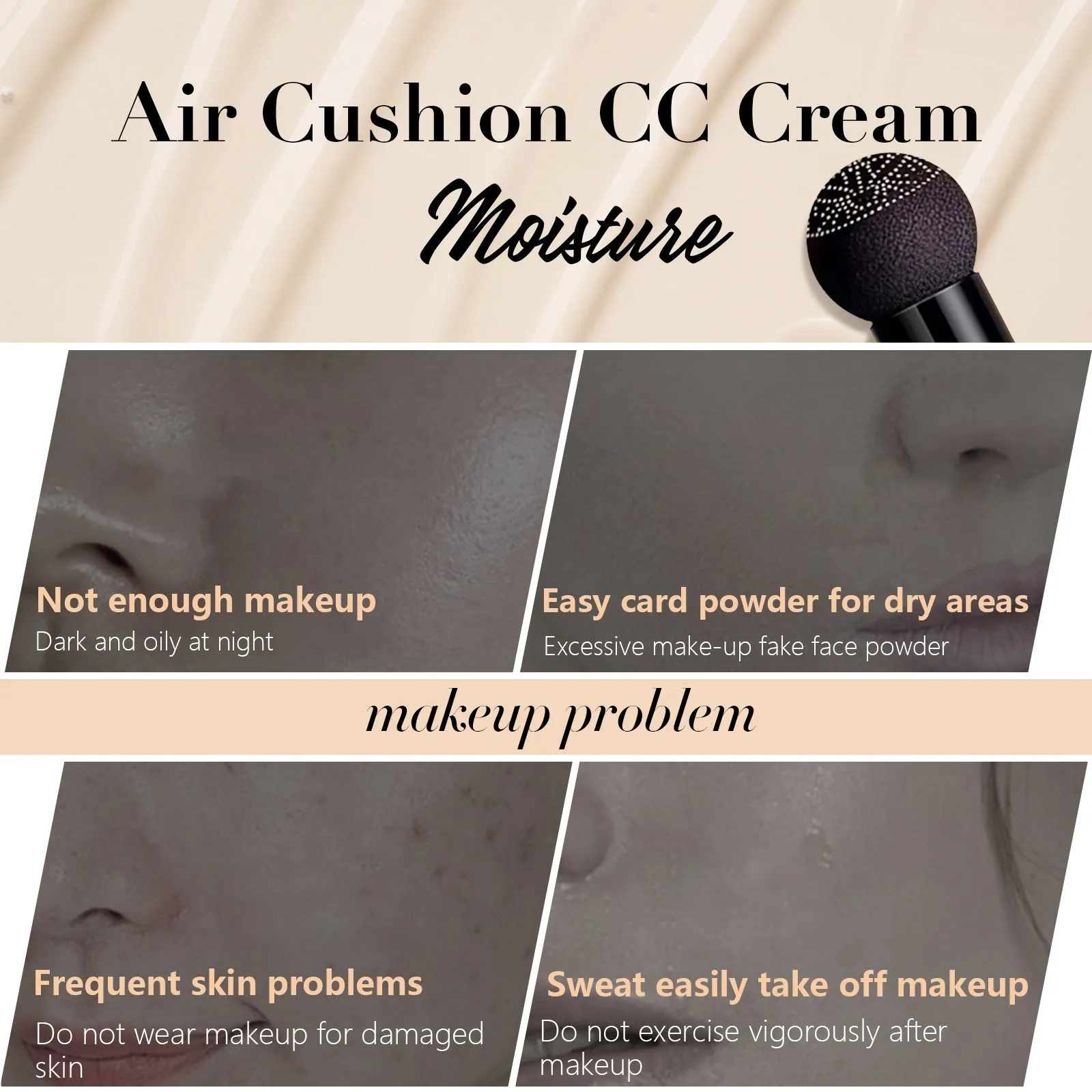 Aliver Mushroom Head Air Cushion CC Cream, BB Cream Foundation